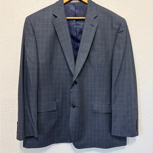 Lauren Ralph Lauren Silk and Wool Blazer Size 44S Houndstooth Blue Dark Gray